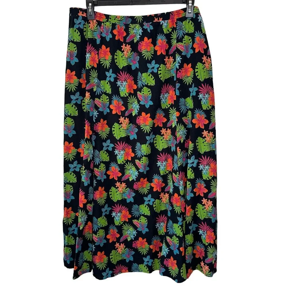 Anthony Richards Vintage Bright Colorful Tropical Floral Resort Vacation Maxi 1X - Picture 5 of 5
